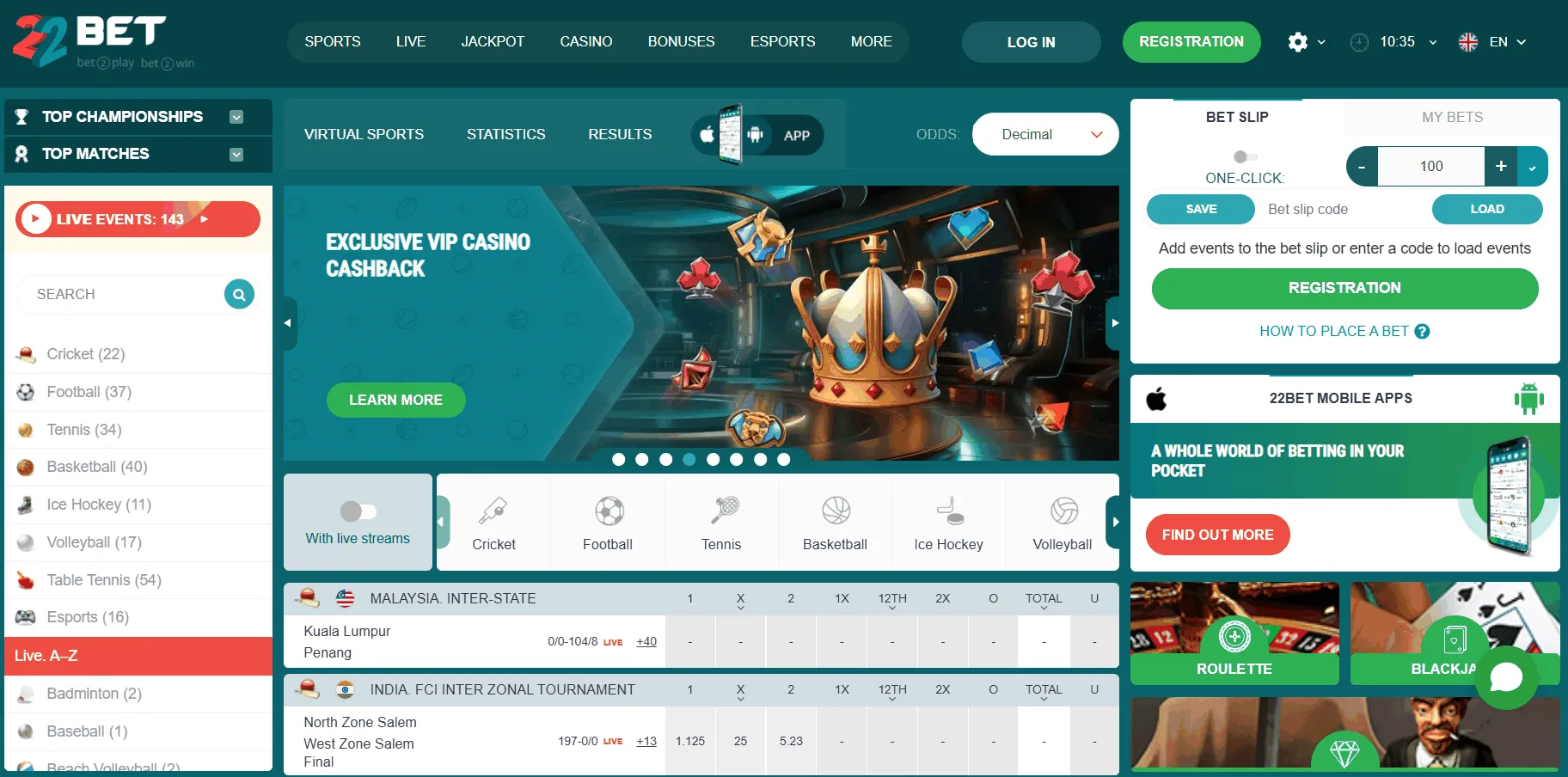 22Bet Online Gambling Website 22Bet Homepage