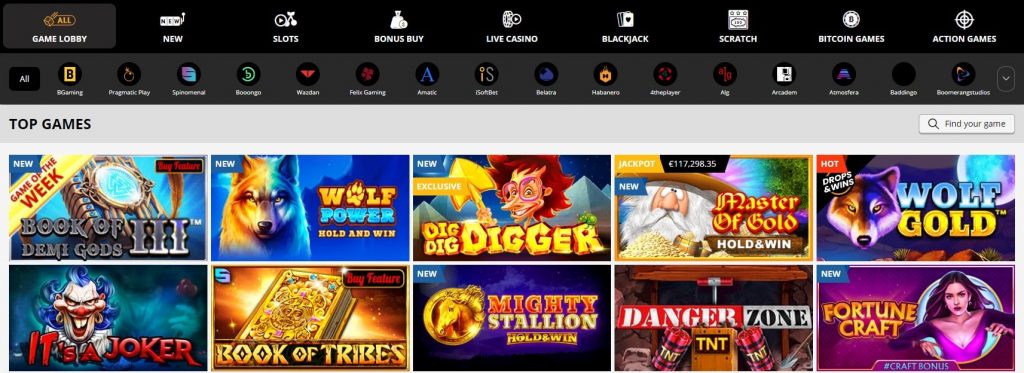 PlayAmo Game Lobby PlayAmo Casino Lobby