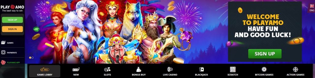 PlayAmo Main Page PlayAmo Casino