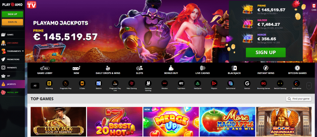 Playamo casino 3 1024x445 Playamo Casino