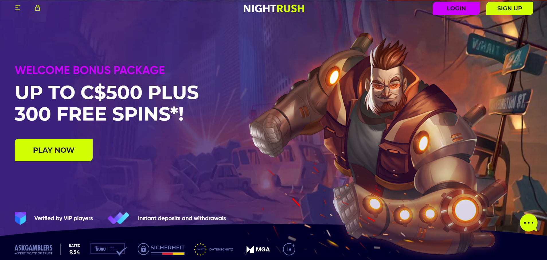 Night Rush Casino Lobby