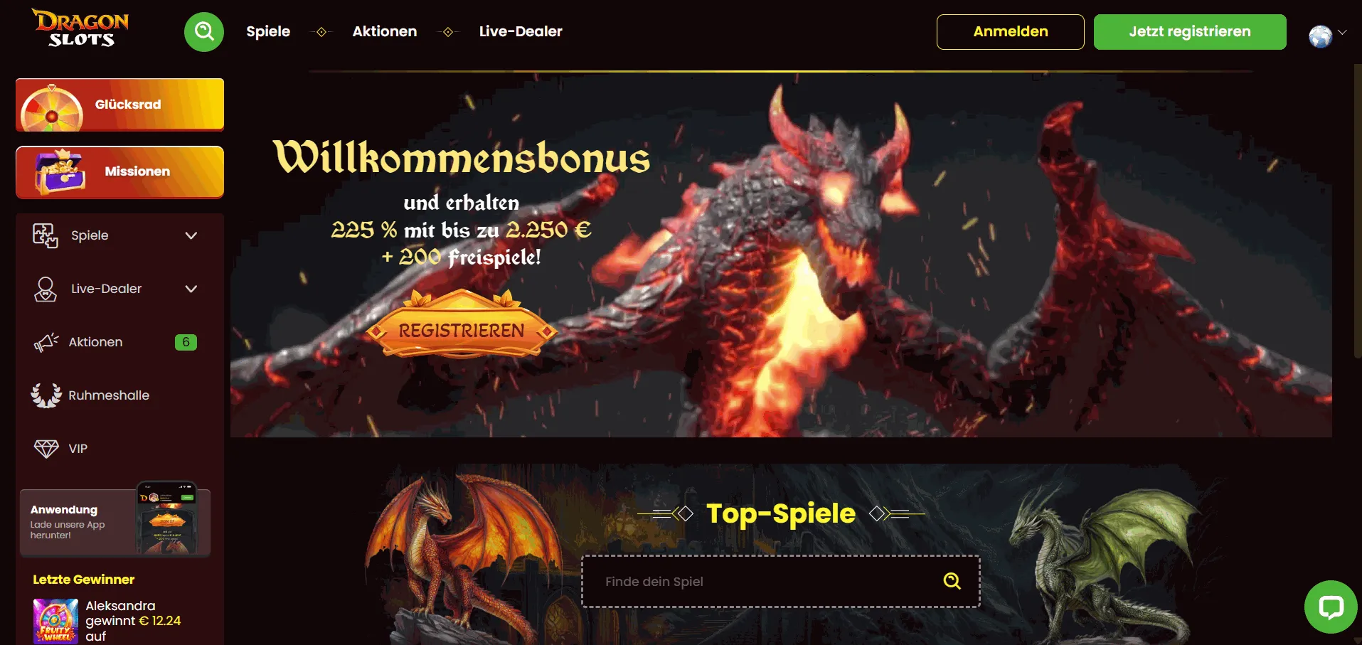 DragonSlots Casino mit Paysafe