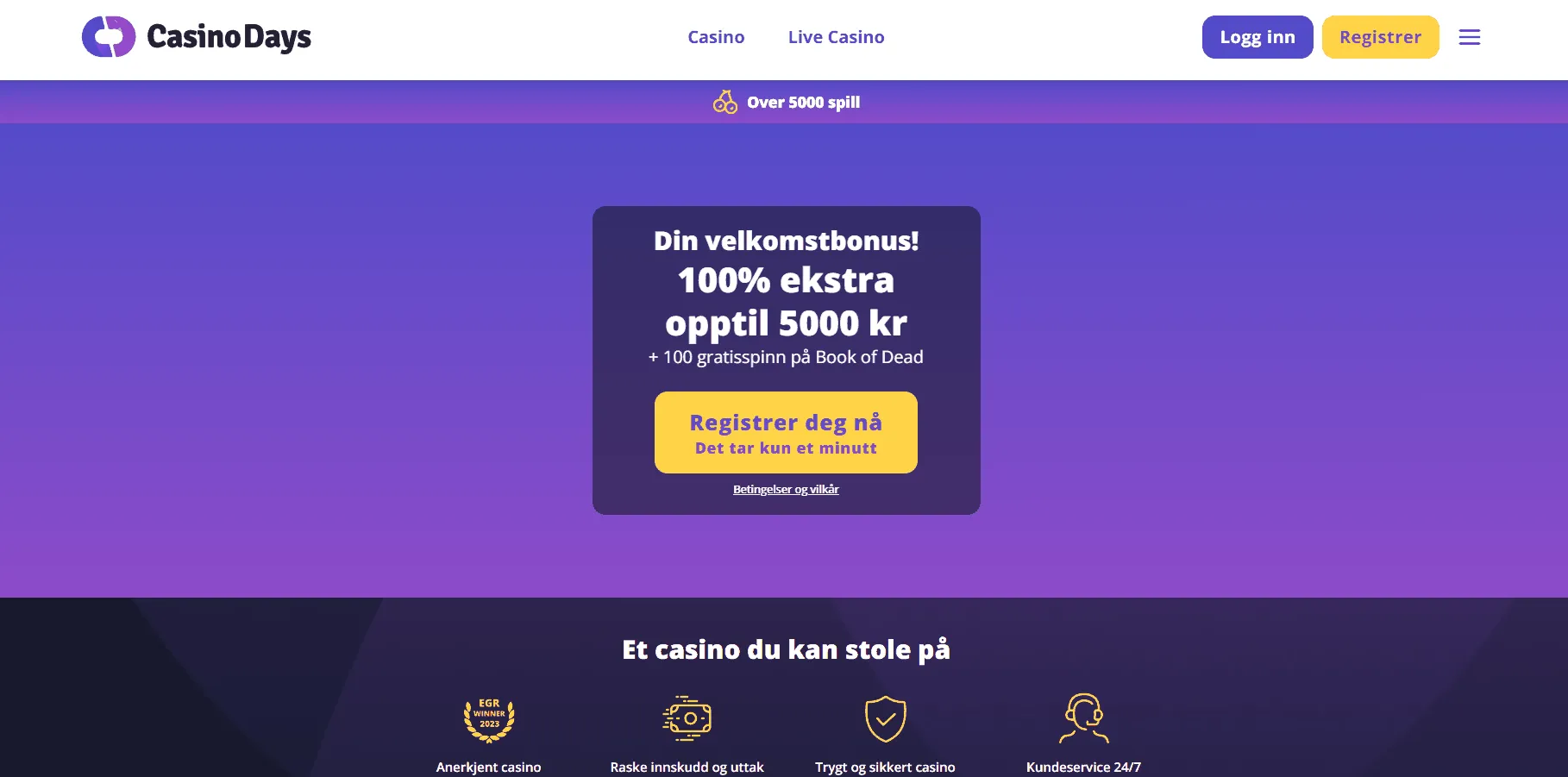 CasinoDays Nettsted CasinoDays Hjemmeside