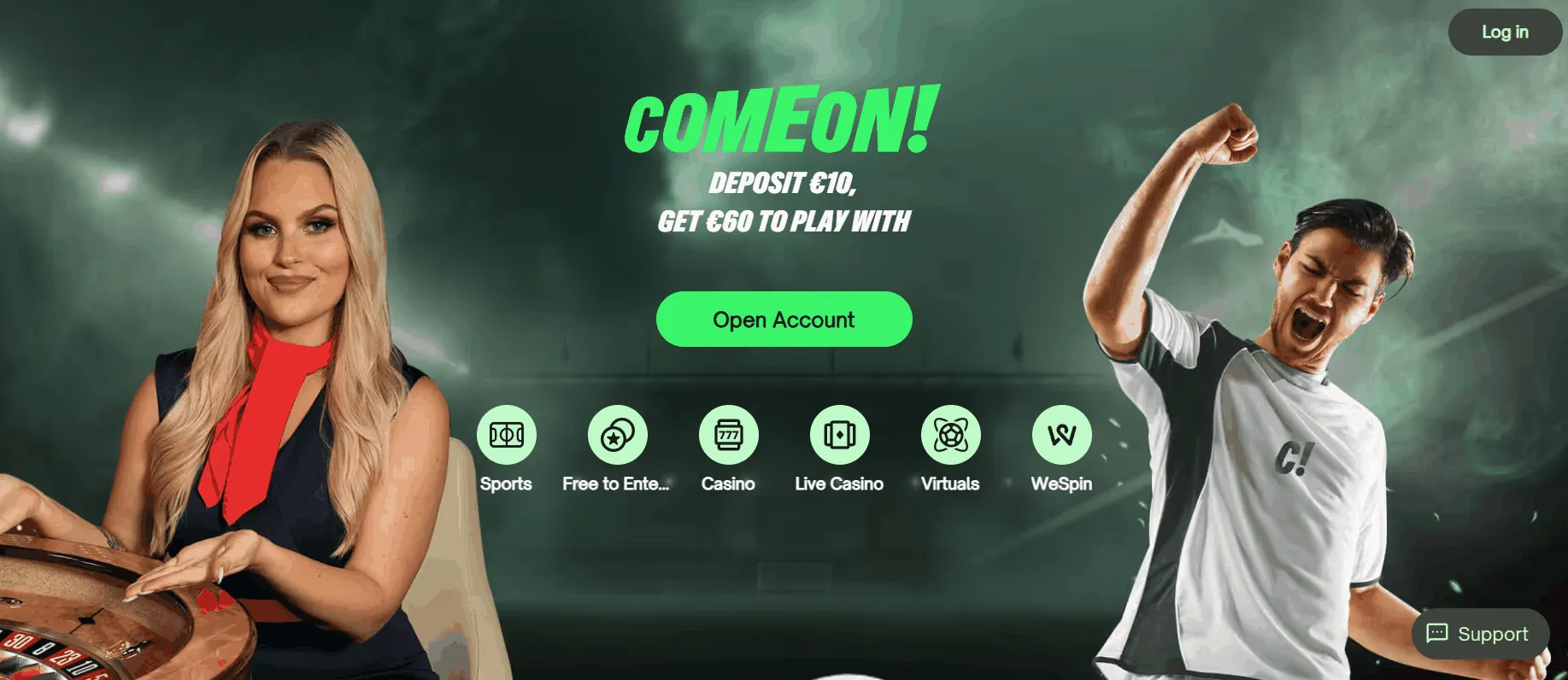 ComeOn Nettsted ComeOn Hjemmeside