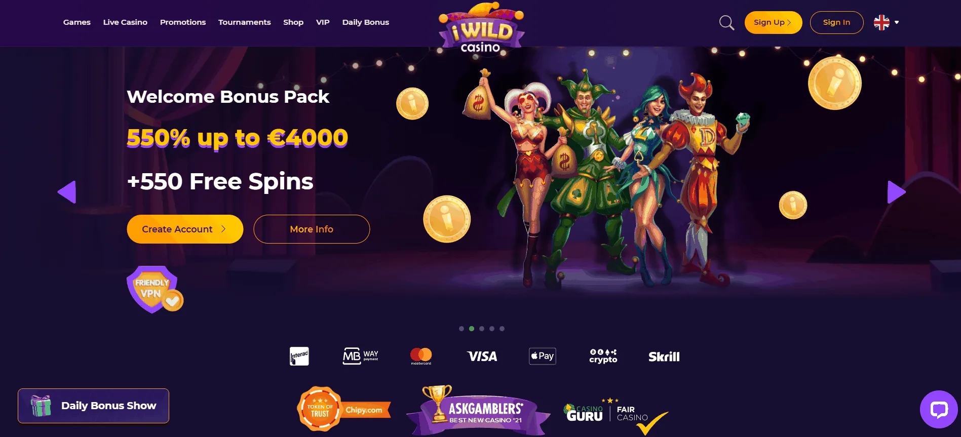 iWild Casino Website iWild Casino Homepage