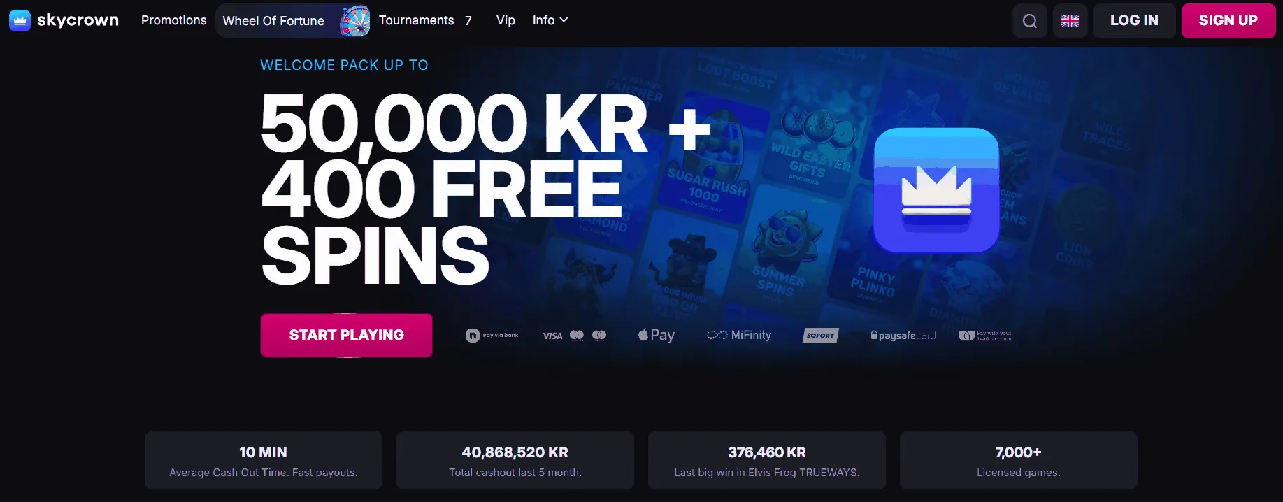 SkyCrown Nettsted SkyCrown Hjemmeside