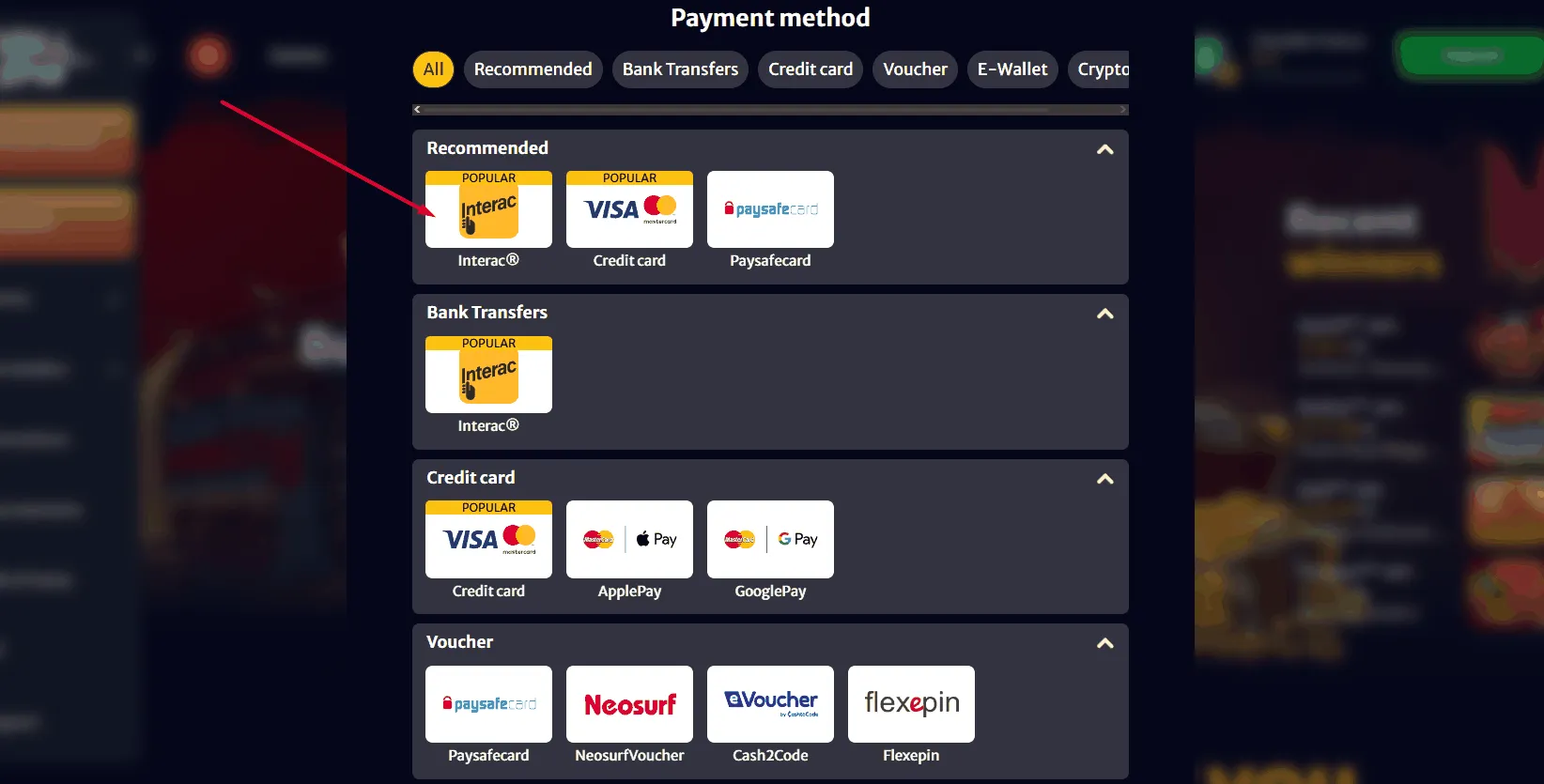 Interac Deposit at Hell Spin Casino Hell Spin Interac Payment