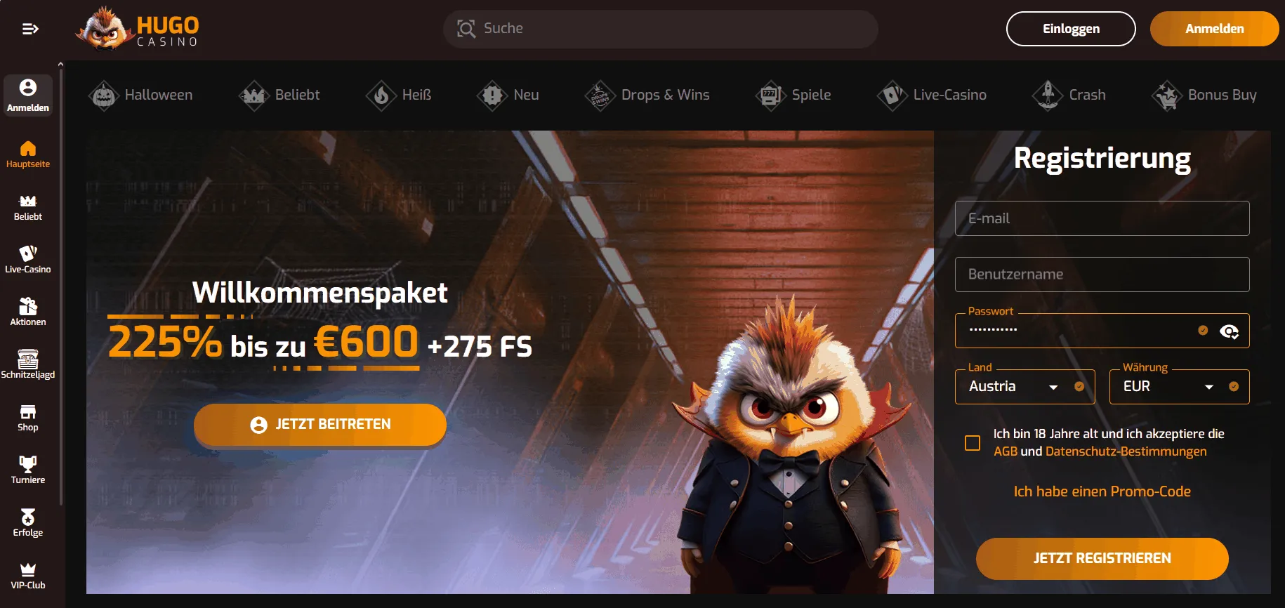 Hugo Casino Hauptseite Hugo Online Casino in Österreich