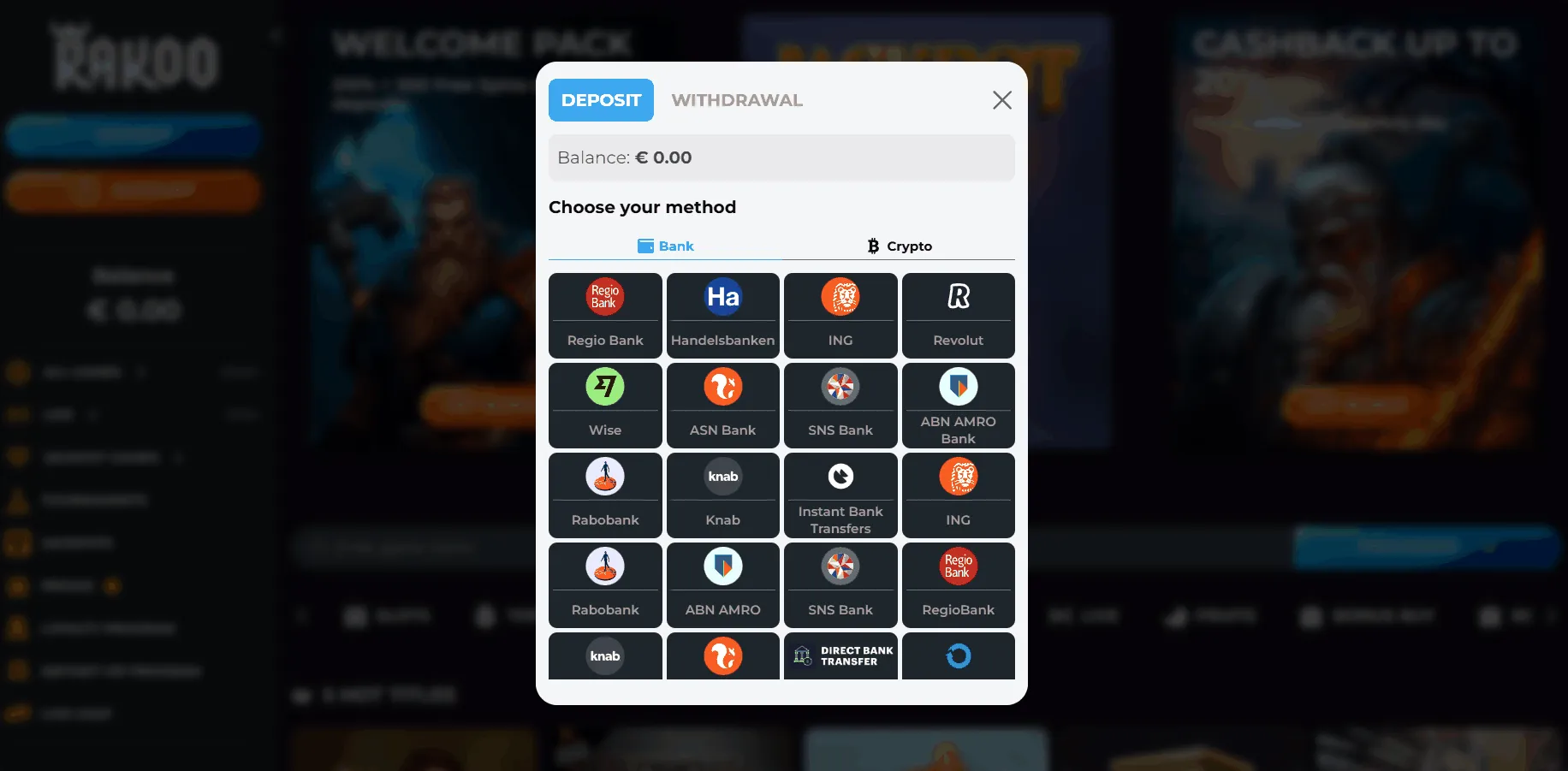 Rakoo casino stortingsopties Rakoo casino uitbetalingsopties