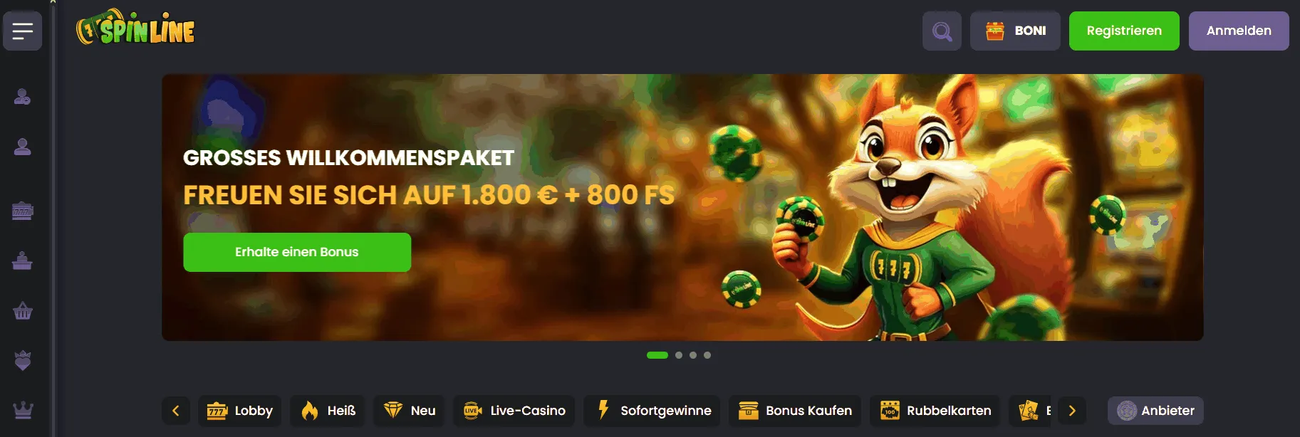 Spinline Casino Hauptseite Spinline Online Casino in Österreich