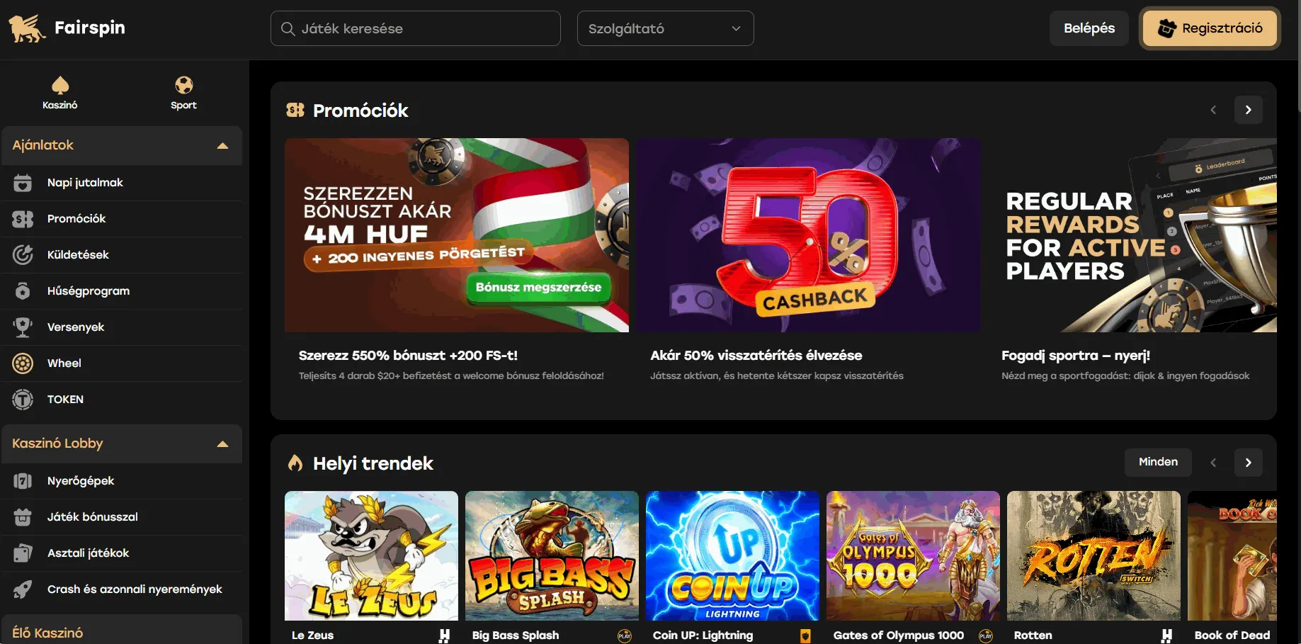 Online kaszinó Fairspin Fairspin kaszinó online